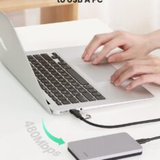 Đầu chuyển USB 2.0 sang Type-C UGREEN 50568 - Tốc độ truyền 480Mbps - Thiết kế nhỏ gọn, kèm móc treo tiện lợi