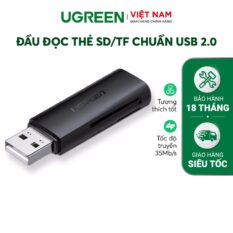 Đầu đọc thẻ nhớ UGREEN CM264 Đọc thẻ SD/TF chuẩn USB 2.0 - Tốc độ truyền 480Mbps Hỗ trợ tối đa lên đến 512GB