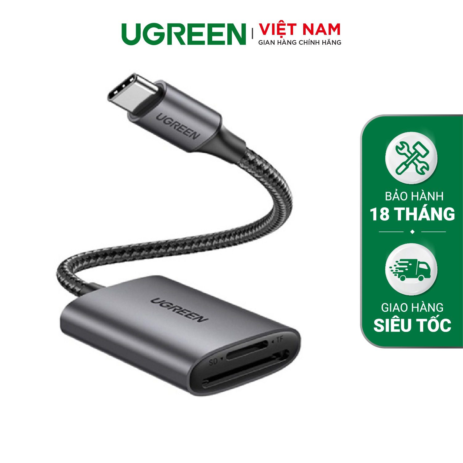 Đầu đọc thẻ Ugreen SD/ TF vỏ nhôm UGREEN 80888 – Ugreen Việt Nam
