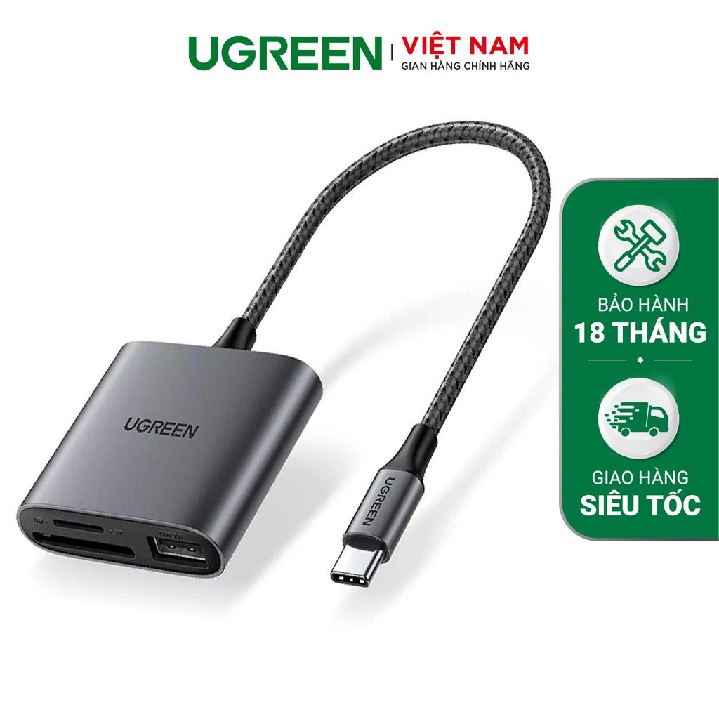 Đầu đọc thẻ UGREEN Type-C sang USB và thẻ SD/TF – Ugreen Việt Nam