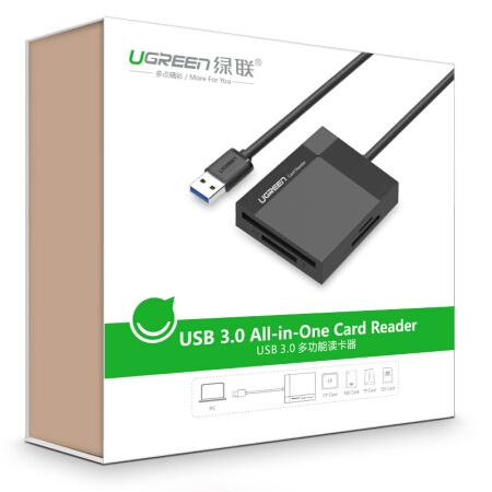 Đầu đọc thẻ USB 3.0 UGREEN CR125 Hỗ trợ thẻ TF/SD/CF/MS - Tốc độ truyền dữ liệu 5Gbps, hỗ trợ tải dung lượng lớn
