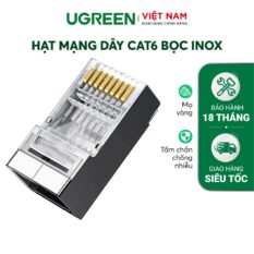 Đầu (hạt) bấm mạng RJ45 cho dây CAT6 bọc inox chống nhiễu UGREEN NW111