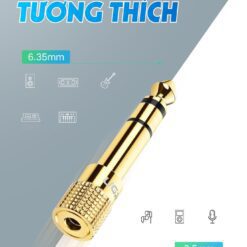 Đầu jack chuyển đổi âm thanh từ cổng 3.5mm cái sang cổng 6.5mm đực chính hãng UGREEN 20503