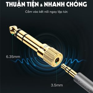 Đầu jack chuyển đổi âm thanh từ cổng 3.5mm cái sang cổng 6.5mm đực chính hãng UGREEN 20503 10 Đầu jack chuyển đổi âm thanh từ cổng 3.5mm cái sang cổng 6.5mm đực chính hãng UGREEN 20503