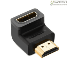 Đầu nối cổng HDMI male sang HDMI female vuông góc 90 độ BẺ XUỐNG UGREEN 20109 Hàng phân phối chính hãng - Bảo hành 18 tháng