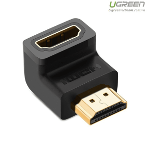 Đầu nối cổng HDMI male sang HDMI female vuông góc 90 độ BẺ XUỐNG UGREEN 20109 Hàng phân phối chính hãng - Bảo hành 18 tháng