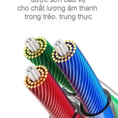 Dây âm thanh 3.5mm UGREEN AV183 - 2 đầu giắt kết nối mạ vàng, vỏ bện vải mềm mại, dài 1.5m