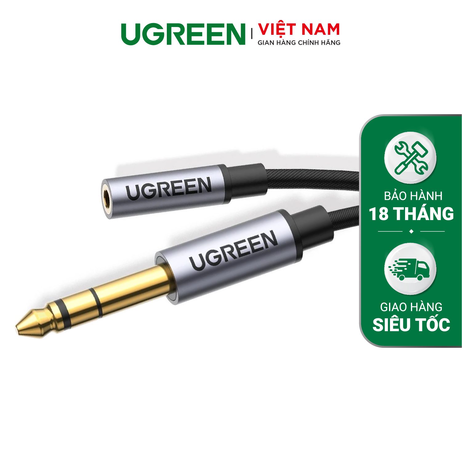 Dây âm thanh chuyển dổi giắc 3.5mm sang 6.5mm UGREEN AV184 – Ugreen Việt Nam