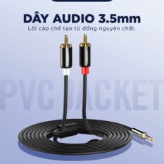 Dây Audio 3.5mm ra 2 đầu RCA (Hoa sen) dài 1M UGREEN AV116 10749