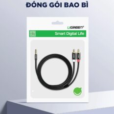 Dây Audio 3.5mm ra 2 đầu RCA (Hoa sen) dài 1M UGREEN AV116 10749