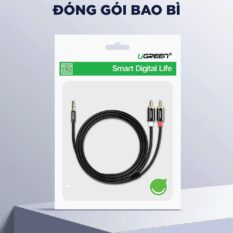 Dây Audio 3.5mm ra 2 đầu RCA (Hoa sen) dài 3M UGREEN AV116 10590