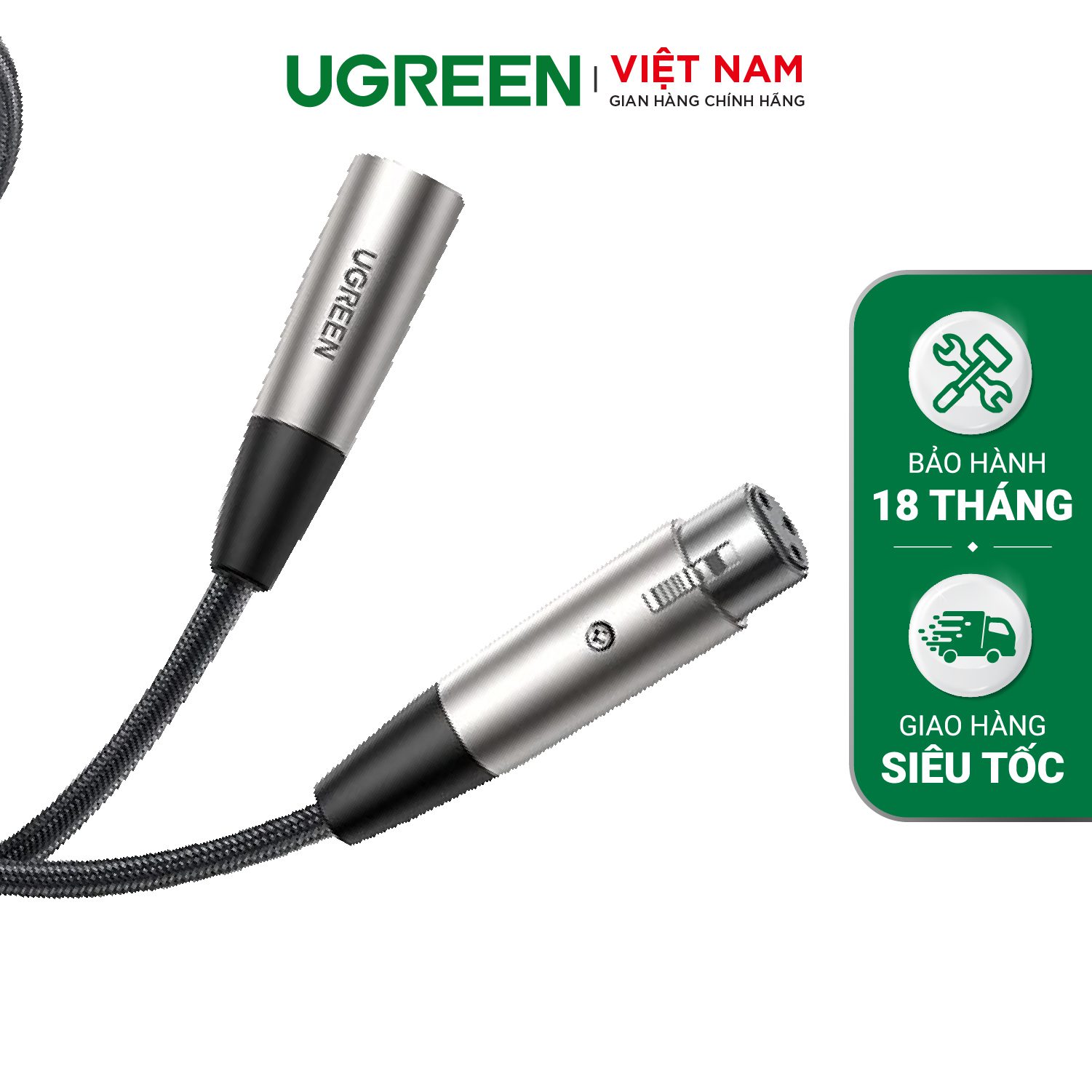 Dây Audio nối dài MIC XLR dây dù bện UGREEN AV185 – Ugreen Việt Nam