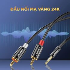 Dây cáp Audio 3.5mm ra 2 đầu RCA (Hoa sen) dài 5M UGREEN AV116 10591