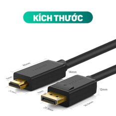 Dây cáp DisplayPort 1.2 sang HDMI hỗ trợ Full HD lên đến 1080P dài 1-5M UGREEN DP101