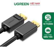 Dây cáp DisplayPort 2 đầu đực tốc độ 21.6Gbps dài 1-5M UGREEN DP102- Hàng phân phối chính hãng - Bảo hành 18 tháng