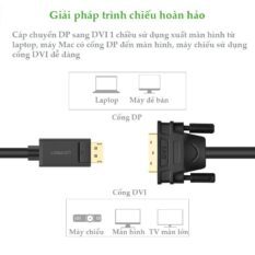 Dây cáp DisplayPort đực sang DVI-D (24+1) đực hỗ trợ 1920x1200 dài 1-8M UGREEN DP103