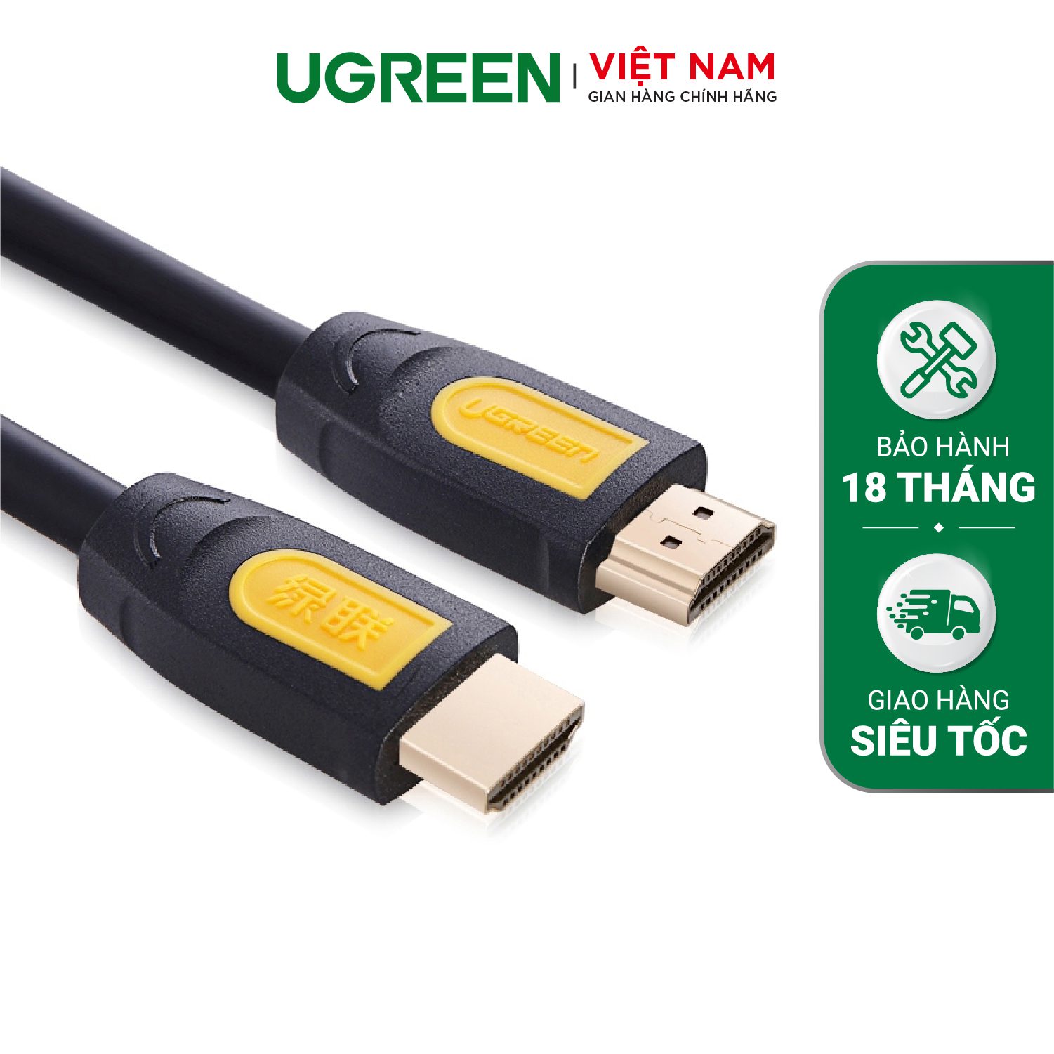 Dây cáp HDMI 1.4 thuần đồng 19+1, hỗ trợ 4K 3D dùng cho máy tính, tivi, máy chiếu và Ps4 dài 1M UGREEN HD101 10115 – Ugreen Việt Nam