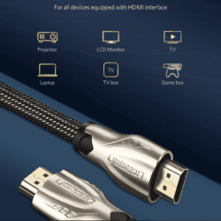 Dây cáp HDMI 2.0 4K60Hz UGREEN HD102 thuần đồng 19+1, đầu hợp kim, cáp dạng dẹt và dạng tròn vỏ bọc lưới, dài 1m 1.5m 2m 3m - Tương thích với SmartTV, đầu DVD, Set top box, máy chiếu