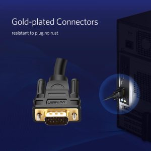 Dây cáp kết nối VGA HDB 15 đực sang HDB 15 đực dài từ 1-30M UGREEN VG101 VG105