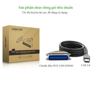 Dây cáp máy in USB sang IEEE1284 Parallel dài 1-2m UGREEN CR124 12 Dây cáp máy in USB sang IEEE1284 Parallel dài 1-2m UGREEN CR124