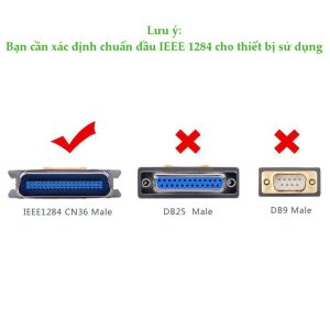 Dây cáp máy in USB sang IEEE1284 Parallel dài 1-2m UGREEN CR124 13 Dây cáp máy in USB sang IEEE1284 Parallel dài 1-2m UGREEN CR124