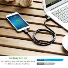 Dây cáp USB 3.0 sang Micro USB 3.0 dạng dây dẹt và dây tròn dài từ 0.25-2m UGREEN US130