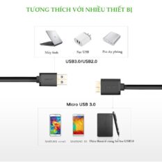 Dây cáp USB 3.0 sang Micro USB 3.0 dạng dây dẹt và dây tròn dài từ 0.25-2m UGREEN US130