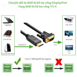 Dây chuyển đổi DisplayPort sang VGA hỗ trợ phân giải 1920x1200 dài 1-3M UGREEN DP105