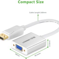 Dây chuyển đổi DisplayPort sang VGA+Audio converter (Vỏ nhôm) dài 25cm UGREEN DP106