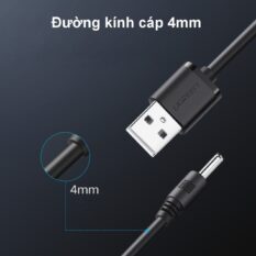 Dây chuyển nguồn UGREEN US277 - Chuyển USB 2.0 sang DC 3.5mm, dây dẫn thuần đồng chất lượng cao