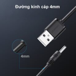 Dây nguồn 3.5mm UGREEN US277 - Chuyển USB 2.0 sang DC 3.5mm thuần đồng