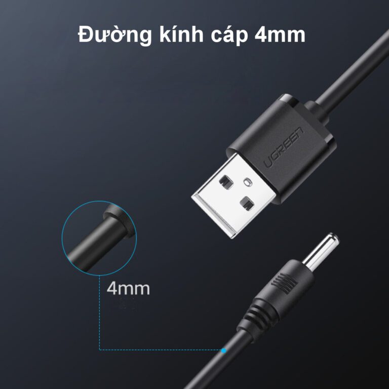 Dây nguồn 3.5mm UGREEN US277 - Chuyển USB 2.0 sang DC 3.5mm thuần đồng - Hình ảnh 4