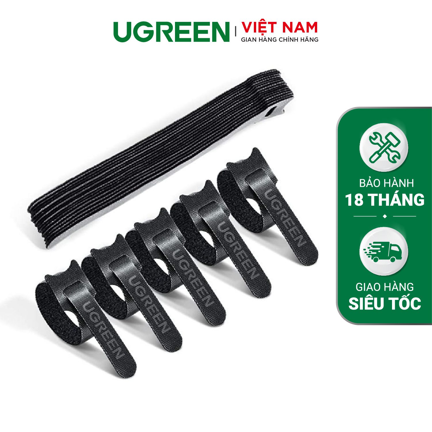 Dây dán Velcro UGREEN 20245 làm gọn dây sạc dây tai nghe dây máy tính...dài 18cm – Ugreen Việt Nam