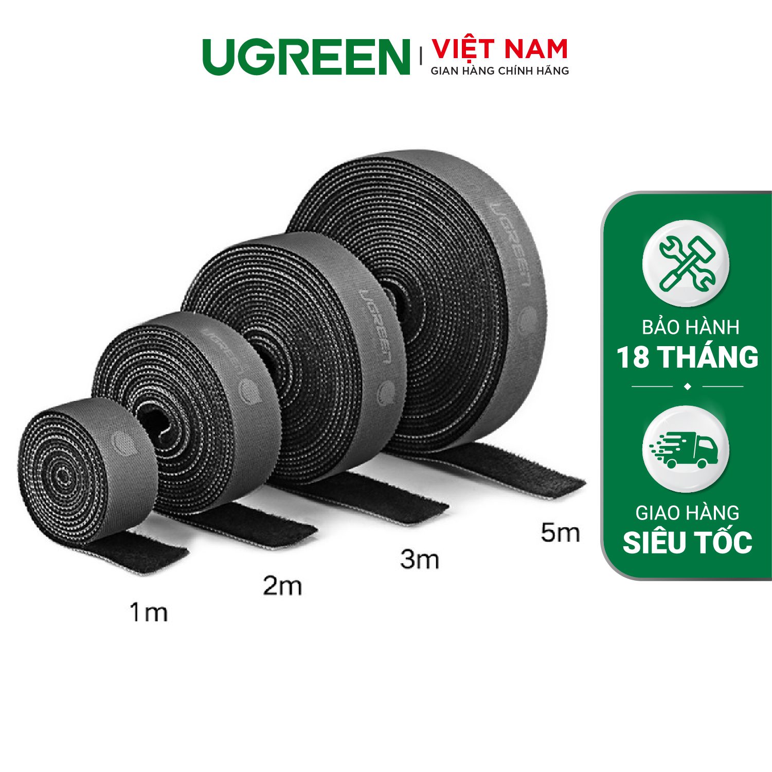 Dây dán Velcro UGREEN LP124 Tiện dụng màu xám, không xù lông - Hàng phân phối chính thức – Ugreen Việt Nam