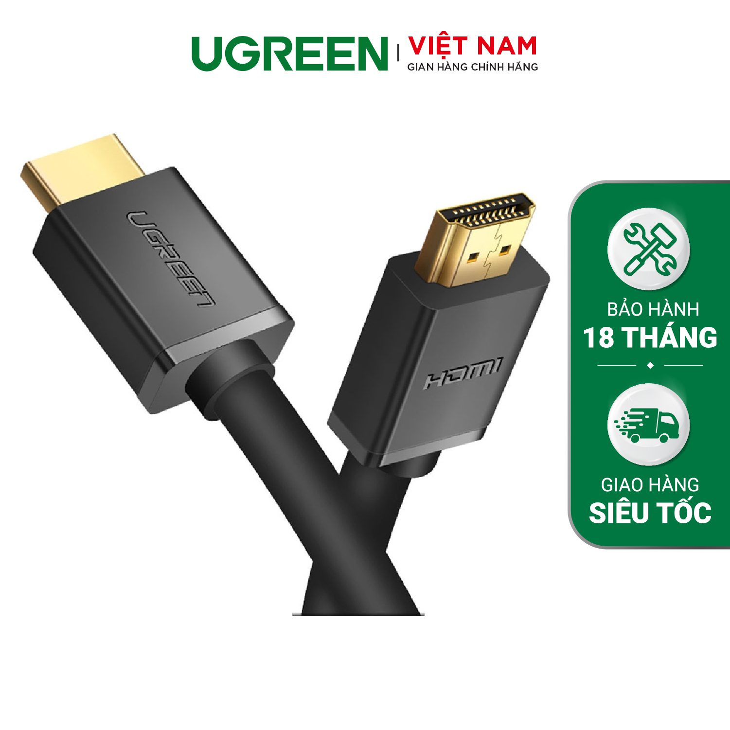 Dây HDMI 2.0 thuần đồng 19+1 UGREEN HD104 0,5m-3m – Ugreen Việt Nam
