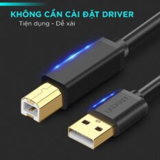 Dây máy in USB 2.0 sang USB B UGREEN US135 - Tốc độ truyền lên đến 480Mbps - Dễ sử dụng, không cài đặt driver