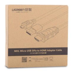 Dây MHL Micro USB (5 chân) sang HDMI cho android lên TV máy chiếu dài 3M UGREEN MH101 20138 (Đen).