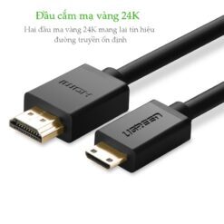 Dây mini HDMI sang HDMI 1.4 thuần đồng 19+1 dài 1-3M HD108