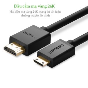 Dây cáp HDMI mini sang HDMI 1.4 thuần đồng 19+1 dài 1-3M HD108