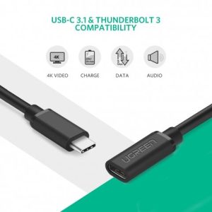 Cáp sạc nhanh nối dài Type C UGREEN 40574 - Truyền tải video, hình ảnh 4K full HD