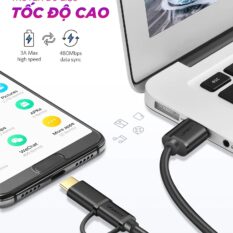 Dây USB đa năng 2 trong 1 đầu ra Micro-USB và USB Type C dài 0.25-2M UGREEN US142