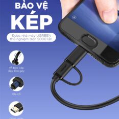 Dây USB đa năng 2 trong 1 đầu ra Micro-USB và USB Type C dài 0.25-2M UGREEN US142