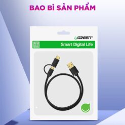 Dây USB đa năng 2 trong 1 đầu ra Micro-USB và USB Type C dài 0.25-2M UGREEN US142