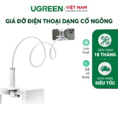 Giá đỡ điện thoại UGREEN LP113 - Dạng cổ ngỗng dài 90cm - Kẹp khe bàn chắc chắn, dễ dàng tùy chỉnh góc xoay