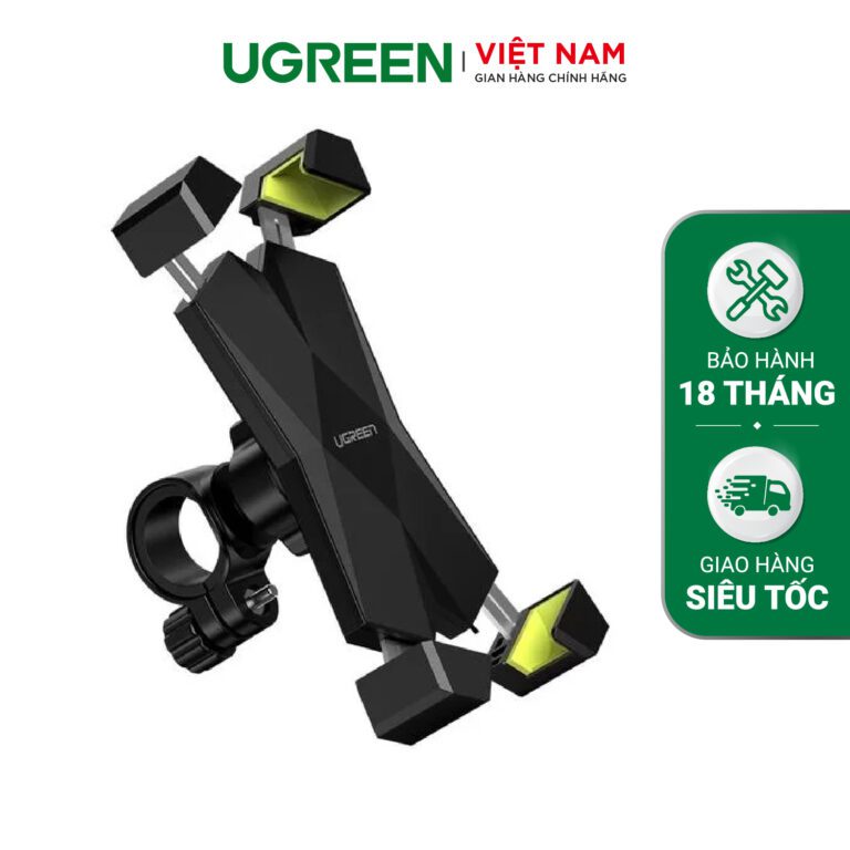 Giá đỡ điện thoại UGREEN LP116 - Xoay góc 360 độ, kích thước màn hình 4.6 - 6.5 inch - Chống shock, rung lắc, chuyên dùng cho xe đạp