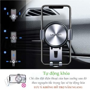 Giá đỡ điện thoại UGREEN LP130 Cắm khe gió điều hòa trên xe hơi kích thước từ 4.7 đến 6.5 inch - Hãng phân phối chính hãng