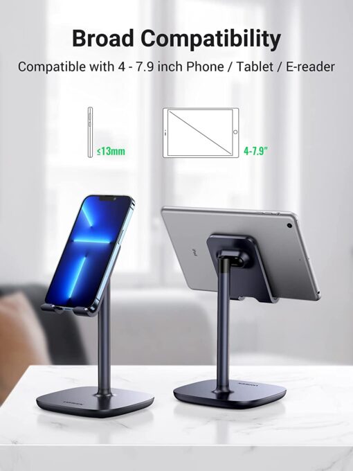 Giá đỡ điện thoại UGREEN LP177 Chất liệu hợp kim chắc chắc, bền bỉ - Đệm silicon chống trầy xước, điều chỉnh góc độ