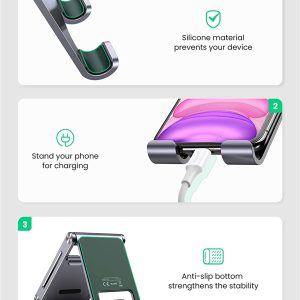 Giá đỡ điện thoại UGREEN LP263 - Khung kim loại chắn chắn, đế silicon chống trơn trượt