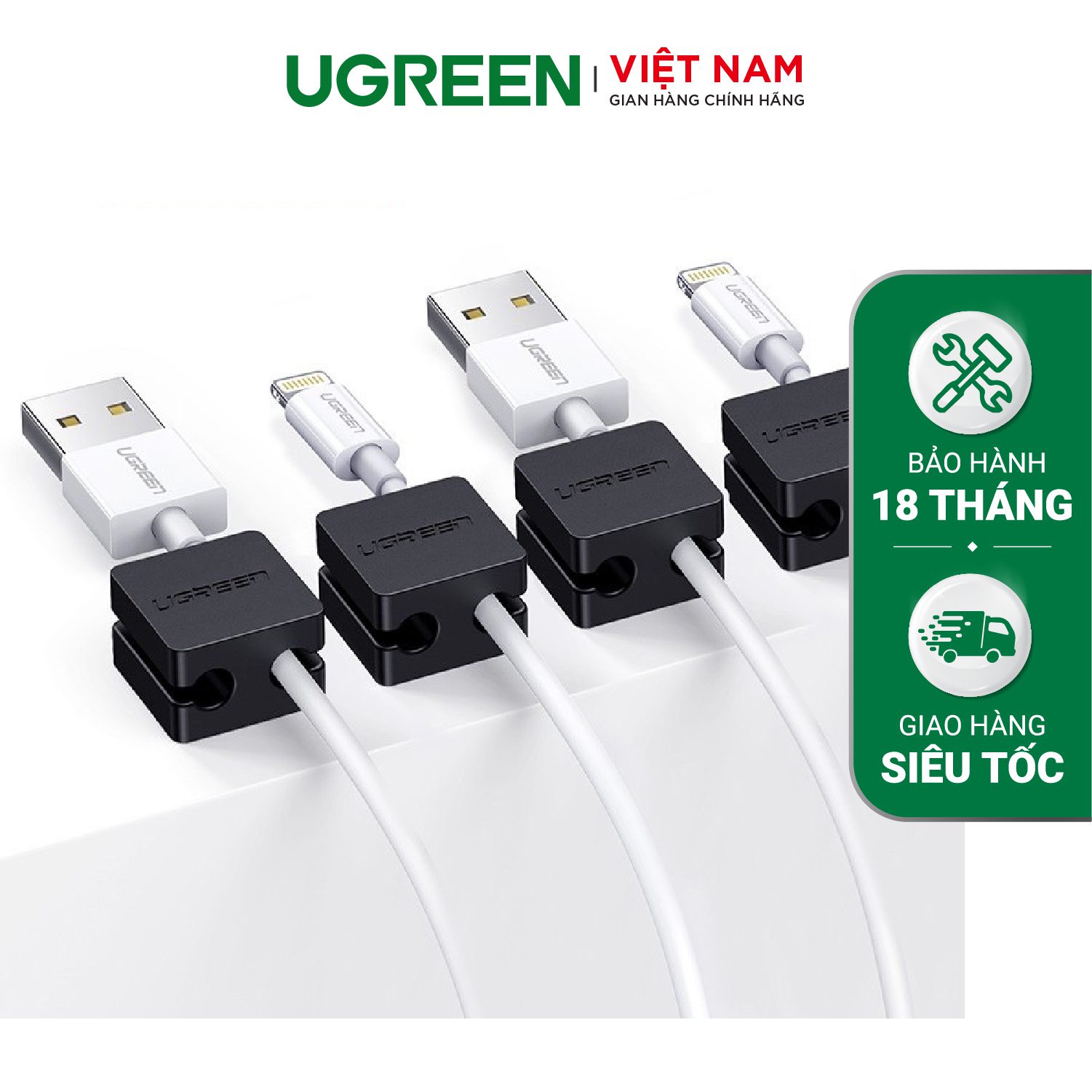 Giá đỡ kẹp dây sạc điện thoại dây âm thanh dây cáp mạng... 4 khe cài và 7 khe cài UGREEN LP208 – Ugreen Việt Nam