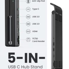 Giá đỡ laptop UGREEN 80551 tích hợp HUB chia cổng HDMI 4K, thẻ SD/TF, USB3.0, USB-C